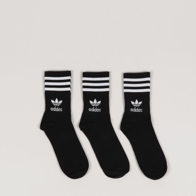 Adidas 3Pack Mid Cut Crew Socks Black White